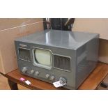 An American National, NC, metal-cased table top television receiver, c. 1950. 30cm by 50cm by 40cm