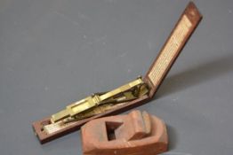 A 19th century mahogany cased brass guinea scale, maker Stephen Houghton, Ormskirk; together with