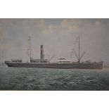 George McConnell (1852-1929), Study of the Steamer Botnia, signed lower left and dated 1919, oil