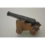 A 19th century bronze signal cannon, the tapering multi-stage barrel engraved "C. Cowan 1847.....