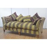 Beaumont and Fletcher, a loose-cushioned sofa, in striped cut-velvet, the sides continuing to