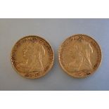 Two Victorian half sovereigns, both 1898 (2)