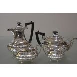 A George V four piece silver tea and coffee service, James Deakin & Sons, Sheffield 1925 and 1926,