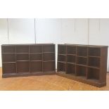 A pair of mahogany open bookcases, early 20th century, probably Whytock & Reid, Edinburgh, each with