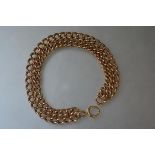 A 9ct gold double row curblink bracelet. Length 19.5cm, 24 grams