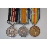 A World War I Military Medal trio, including the War and Victory medals, the Military Medal to