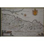 "Provinciae Lauden..Lothien", a hand-coloured engraved map of Edinburgh and Lothian, Jansson,