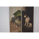 British School, c. 1900, The Green Kennel and A Patient Vigil, a pair of oils on wooden panel,