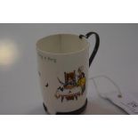 A Royal Doulton nursery rhyme beaker cup with Epns Hukin & Heath mount, Sing a Song of Sixpence (