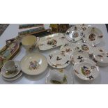 A group including a vintage child's tea service with impressed beehive mark, an early 20th century