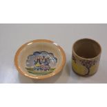 Scottish Pottery: a pig with transfer printed design, two Fishwives, Galler Herrin, decorated with