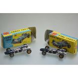 A pair of Corgi Toys Maserati F/1 model racing cars complete with original boxes. 9cm length
