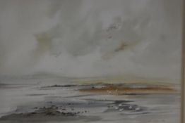 Ken Lochhead, Ythan Estuary, signed and dated 1994, paper label verso, with stamp (27cm x 36cm)