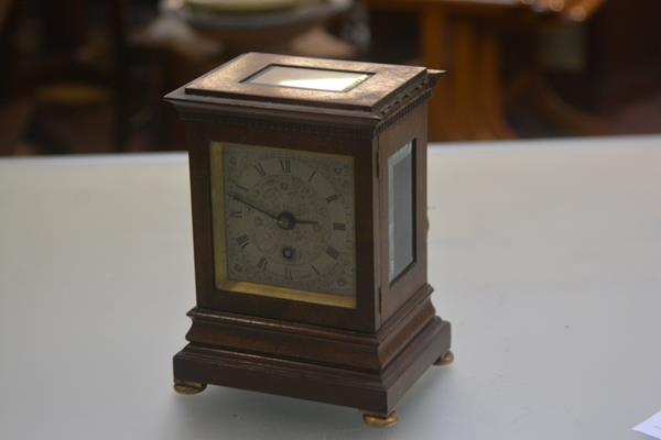 An Edwardian bracket style mahogany mantle clock by Sir John Bennett Ltd, Cheapside, London,
