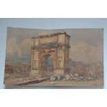 A late 19th century "Grand Tour" watercolour depicting the Arch of Titus, signed A. Trilli, on