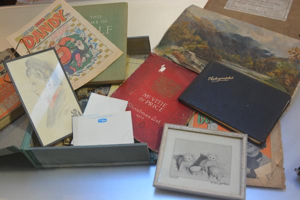 A folder containing miscellaneous pamphlets including McVitie & Price Biscuit and Cake manufacturers