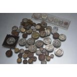 Two Victorian silver crowns and a George V silver crown, misc. silver and other GB coins, Irish