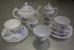 A Coalport 1950s ten piece morning teaset comprising teapot, water jug, two teacups, two saucers,
