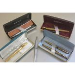 A lady's Sheaffer 904 GT, a lady's Sheaffer fountain and ballpoint pen set, a lady's Sheaffer 620 XG