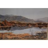 Richard Alred, Reflections, Strath Tummel, watercolour, signed, inscribed verso 24cm by 32cm