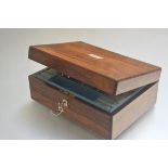 A Victorian rosewood mother of pearl inlaid rectangular sewing box with fully fitted interior