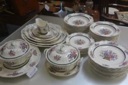 A Wedgwood floral fifty three piece Etruria china dinner service, August 11.09.22, comprising twelve