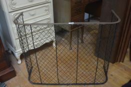 A 19thc wrought iron brass mounted nursery fender (h.71cm x 90cm x 30cm)