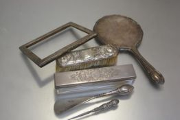 A Chester Art Nouveau style silver backed clothes brush with poppy and leaf decoration, a Birmingham