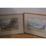 William Jardine Dobie, Loch Mariee, and a Highland Farmhouse, watercolour, unsigned (each: 27cm x