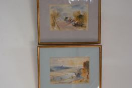 John Blair (Scottish, 1850-1934), Norham and Whitsome, a pair of watercolours, signed and inscribed.