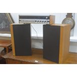 A pair of KEF 1970s teak cased speakers, model Corelli Type SP1051 and a Tandberg tuner with teak