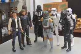 A set of eight Officially Licensed Star Wars figures including Darth Vader, Han Solo, Chewbacca,