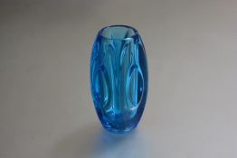 A Rudolph Schrotler for Czech Bohemian Glass Rosice Factory, c.1950 lens vase (h.15cm d.5cm)