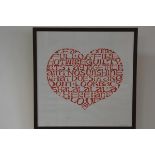 Scott Herskovitz, Heart Full of Words and Emotions, limited edition print, 18/100, signed in