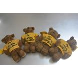 Four various limited edition bears: Archie the Aberdeen British Airports bear, Gordon the Glasgow