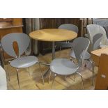 A set of four Globus Stua chairs model 200 by Jesus Gasca, Spain, with grey polymer moulded seats on
