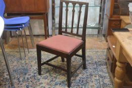 A Scottish George III laburnum side chair with plain moulded top above three carved splats, with