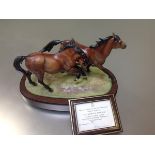 A Royal Worcester limited edition model group, Galloping Ponies, modelled by Doris Lindner,