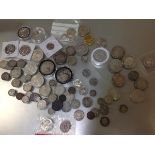 Seventy mixed foreign silver coins, varying standards, eight base metal and two reproduction