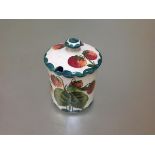 A Wemyss strawberry pattern preserve jar, early 20th century, of cylindrical form, with Thomas