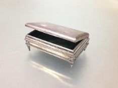 An Edwardian silver jewellery casket, Mappin & Webb, London 1904, of rectangular form, the hinged