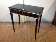 A black and gilt Chinoiserie decorated side table, the rectangular top painted with dragonflies