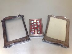 A pair of George V silver photograph frames (one lacking back and glass), Birmingham 1913, of Art