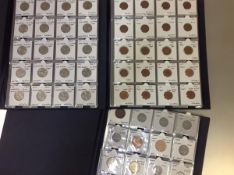 Three collector's albums of assorted coins, UK, Canada and the USA, c. 195 coins including a