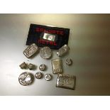 A group of poured silver ingots, stamped 999. 285 grams