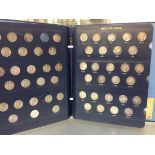 A group of c. 75 U.S. Mercury dimes in a Whitman album, condition G to EF, various dates or mint