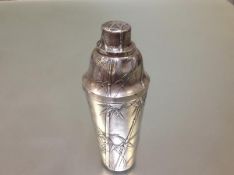 A Japanese silver cocktail shaker, early 20th century, by Musashiya, Yokohama, with stamped Jungin
