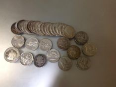 A group of c. 33 U.S. half dollar coins, 20 x 1964, 7 x Franklin, 6 x commemorative