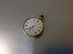 A late Victorian 18ct gold open face pocket watch, the case hallmarked for Birmingham 1897, the