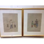 Chinese School, a pair of watercolours of Street Vendors, on paper, each with red seal marks,